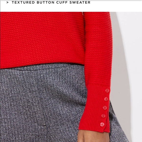 NWT Loft Textured Button Cuff Sweater - Picture 2 of 5